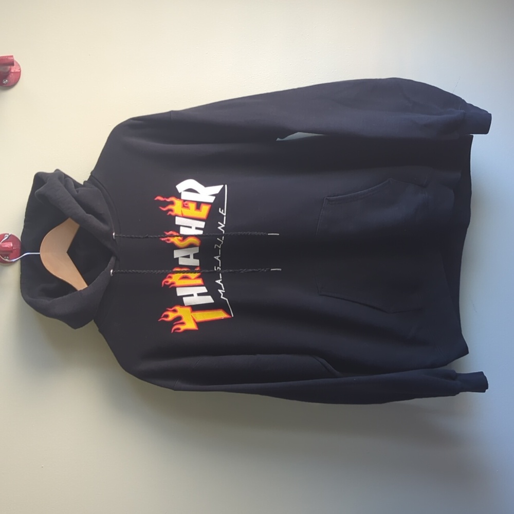 Thrasher Magazine. Vintage Flames Logoed Hoodie. Size Medium.